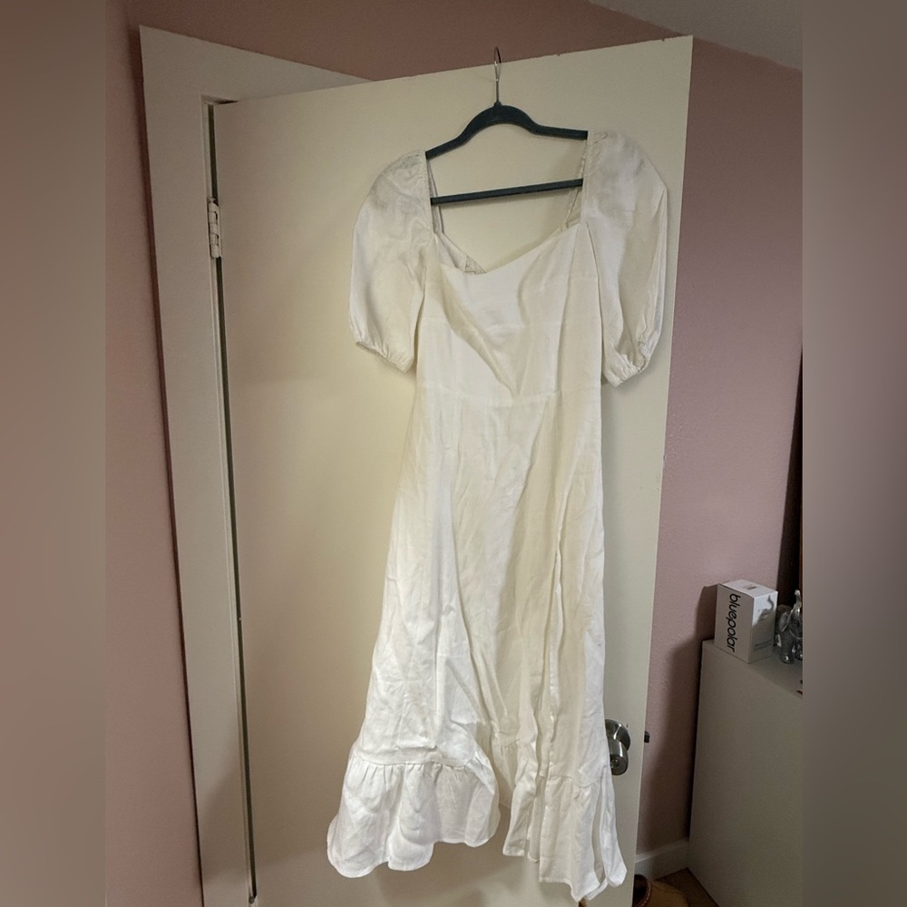 Reformation White Linen Belgium Dress